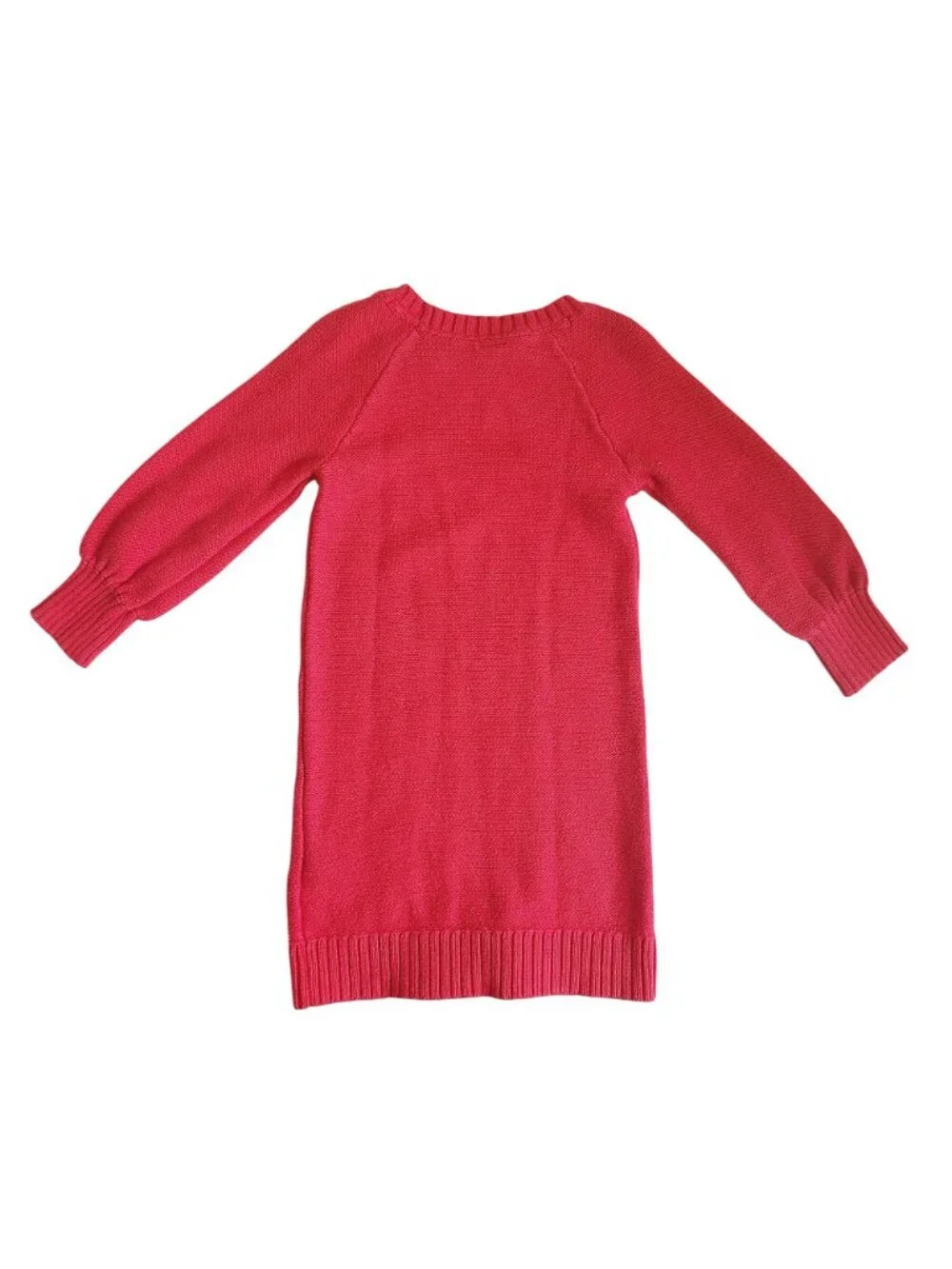 Baby Gap Cable Knit Sweater Dress 3T Red Long Sleeve Ribbed Cuffs Cotton Toddler